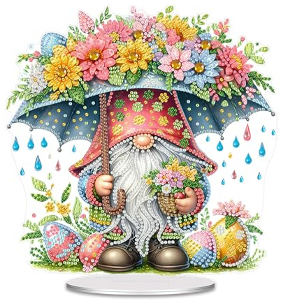 Skeadex Diamond Painting Ostern,DIY Diamant Painting Osterhase,5D Diamond Painting Frühling Ostern Tischdeko, Osterdeko Diamant Malerei Ostereier, Diamond Painting Bastelset für Innen Tisch Wand (T)