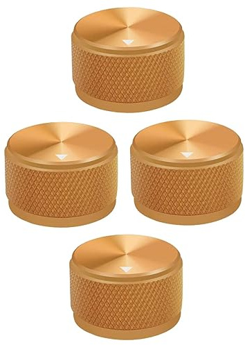 4 Stück Gitarrenpotentiometer Reglerknopf Gold aus Aluminiumlegierung | Instrumentenzubehör für Gitarrenreparatur, 6mm Innenloch, Stabile Ausführung, Passend für Verstärker
