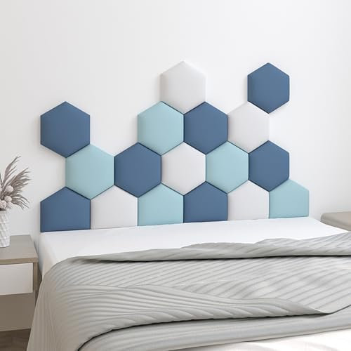 WWERTYY Kopfteil, gepolsterte Wandpaneele zum Abziehen und Aufkleben, 3D, gepolsterte Wandpaneele für Schlafzimmer, Kopfteilpaneele für die Wand selbstklebend, Wandkissen, Antikollisions-W