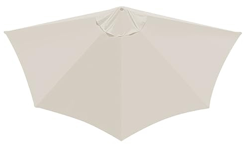 IGTOPS Halbrund Sonnenschirm Schirmstoff, 2,7m Groß Ersatz-Schirmstoff, Outdoor-Tischschirm Abdeckung, Balkonschirm, UV-Schutz 30+, Sonnen- und Regenschutztuch, für Garten,Schwimmbäder