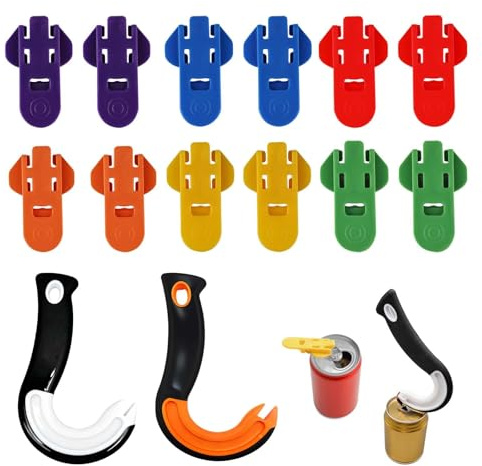 14 PCS Ring Pull Opener Set, Ring Pull Can Opener Aid Tin Openers with No Slip Grip, Durable Effortless Can Openers, Suitable for Opening Beverages and Canned Food