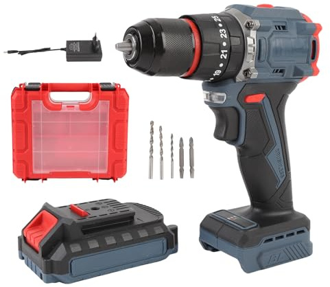 Juego de taladro inalámbrico potente taladro eléctrico de 1500RPM con luz LED para mantenimiento del hogar