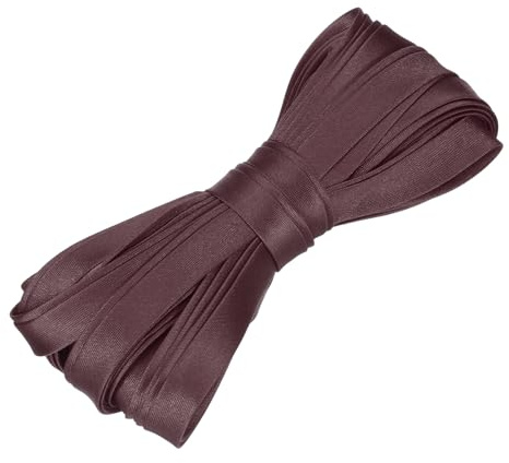 QUARKZMAN Cinta Sesgada Doble Pliegue Para Costura 2/5 Pulgada X 5.5 Yardas Cinta De Satén Preplegada Para Ribetear Acabados Hacer Costuras Colchas Bordes Manualidades DIY Marrón Oscuro