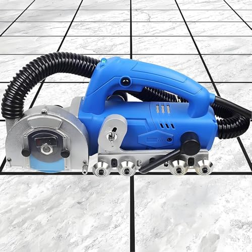 Limpiador de juntas eléctrico de azulejos, máquina de limpieza de juntas de azulejos eléctrica, limpiador de juntas de 1200 W con soplador de agua automático, profundidad de corte ajustable para lim