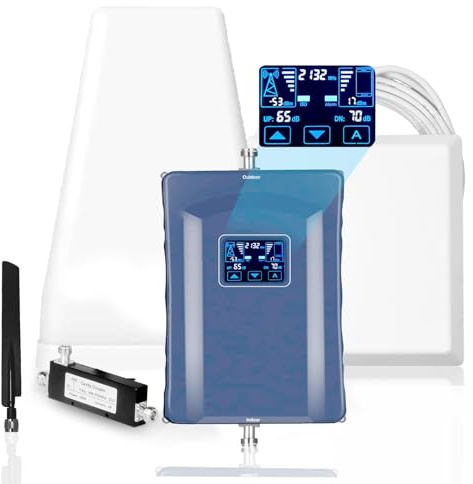 Cell Phone Booster for Home,Up to 6500 sq ft,Cell Phone Signal Booster for Band 66/25/2/4/5/12/13/17,Boost 5G 4G Data for U.S. Carriers FCC Approved