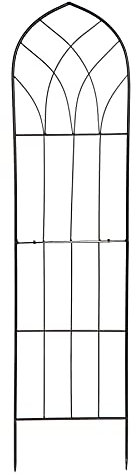 RUDDINGS WOOD 1.6m Gothic Black Garden Plant Support Trellis - Wall Mounted Climbing Plant Frame