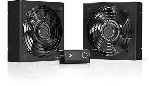 AC Infinity Kit Ventola Rack ROOF, silenzioso con Doppia Ventola e Regolatore di Velocità, per Raffreddamento AV, Home Theater, Rack da 48 cm, 19 Pollici