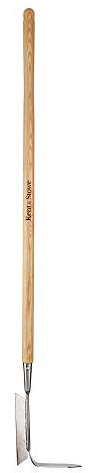 Kent & Stowe Langstiel 2in1 Unkrautentferner - Unkrautjäter mit Kratzzinke & Schneidklinge aus Edelstahl, Mooskratzer mit Holzstiel, Länge: 157 cm