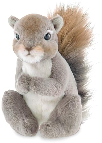 Bearington Lil' Peanut Squirrel Stuffed Animal - 7 Realistic Squirrel Plush Toy with Soft Fur - Adorable and Cuddly Stuffed Woodland Animals Gift for Kids, Toddlers, and Animal Lovers