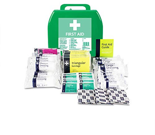 Lewist-Plast Premium Medium 11-20 Persons First Aid Kit Box - Complete with Integrated Carry Handle and Wall Mounting System, Ideal for Schools and Offices, Equipped with Emergency Supplies