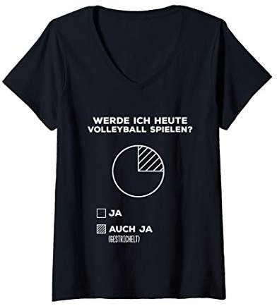 Damen Volleyball Spruch Lustig Beachvolleyball Aufschlag Trikot T-Shirt mit V-Ausschnitt