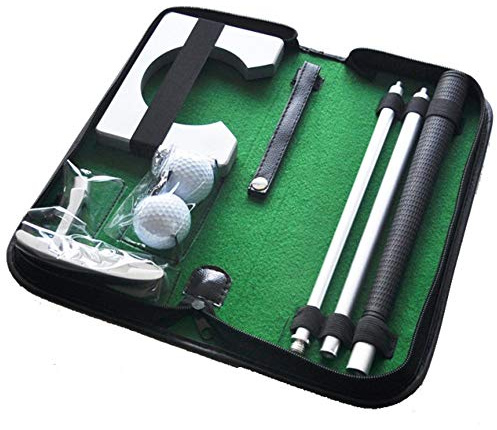 Mini Golf Indoor Set pour la Maison et Le Bureau avec Putter · Entraînement de Golf avec Clubs de Golf pliants, Trou, 2 balles et Sac de Transport à glissière