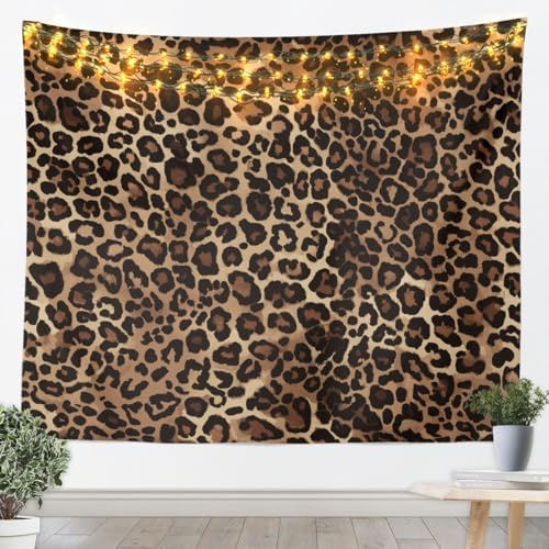 Erosebridal Leopard Print Tapestry Cheetah Decor Wall Hanging Geometric Wall Tapestry African Safari Animal Tapestries Modern Abstract Pattern for Kid Boy Men Artwork Medium 59x59