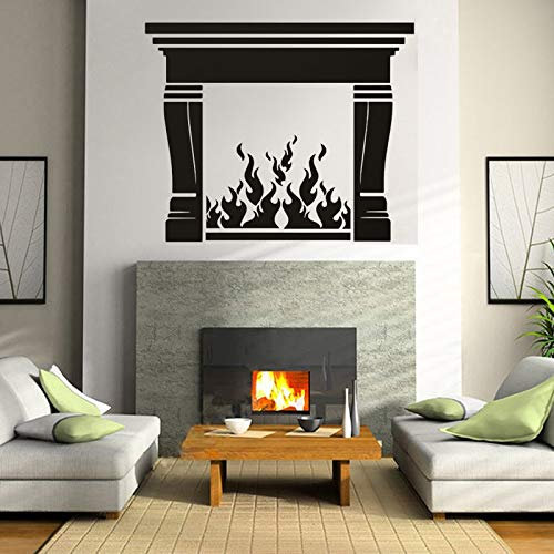 NSRJDSYT Kamin Wandaufkleber Feuer Wohnkultur Wohnzimmer Dekoration Vinyl Aufkleber Herd Design Kunst Wandbild abnehmbar warm 84x102cm