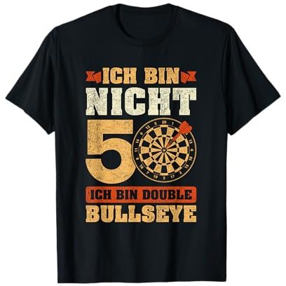 Vintage 50. Geburtstag Geschenk Dart Spruch Double Bullseye T-Shirt