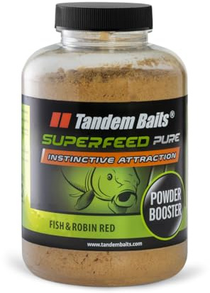 Tandem Baits SuperFeed Pure Powder Booster Fish & Robin Red | Karpfen Angeln ohne Mühe | Boilie-Pulver Köder Große-Fische-Angeln | Karpfenzubehör Profis & Hobby-Angler 250g