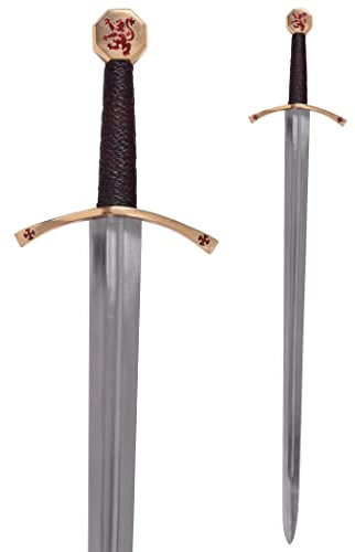 Battle-Merchant Bruce Schwert, mit Scheide, aus Federstahl | Einhänder aus Stahl, Schottische Schwert Replik, Sammlerstück & Dekoration, Ausstellungsstück, ab 18