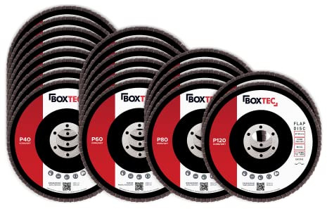 BOXTEC Fächerscheiben BRAUN 125mm Lamellen Schleifscheiben für Metall, Holz