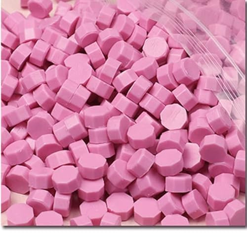 100 Stück Retro Achteck Siegelwachs Perlen Wachssiegel Stempel Perlen für Hochzeit Vintage Craft Decor Kartenherstellung Werkzeuge-pink