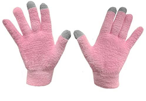 Eurow Aloe-Infused Moisturizing Gloves, Touchscreen Compatible, Scented, Soft & Breathable for Dry Hands Treatment, Locks in Lotion, Durable & Reusable, Pink, 1 Pair