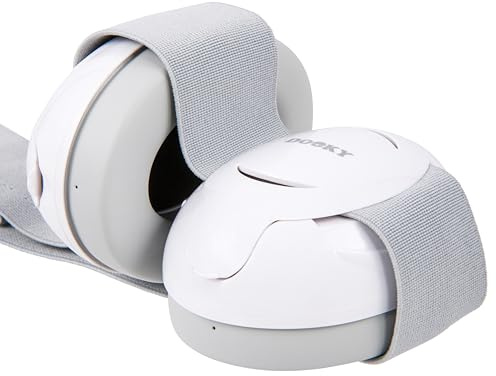 Dooky Unisex babyöronskydd vit (0–3 y) öronsnäckor, Vit, Baby