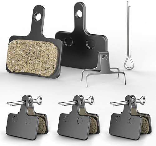 Dekanboo Bike Brake Pads, 4 Pairs Resin Semi-Metallic Bicycle Brake Pads, Brake Pad Fits for TRP Tektro Shimano Deore Br-M575 M515 T615 T675 M505 M416 M495 M395 M486, Disc Brake Pads for Mountain Bike