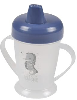 Bébé Douceur, Tropfsicherer Becher mit Griffen, 225 ml, Seepferdchenmotiv, Ocean