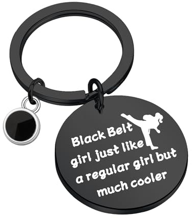 PLITI Taekwondo Gift Martial Art Key rings Black Belt Girl Just Like a Regular Girl But Much Cooler for Taekwondo Lover (Black belt cool kyblU)
