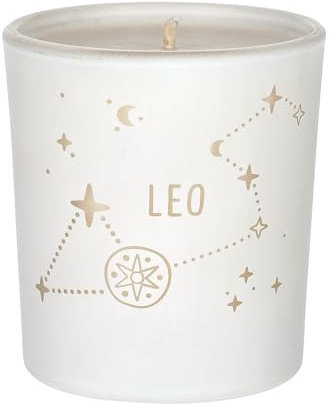 ORIGINALWAX Duft Kerze Sternzeichen Löwe (Leo) aus Soja Wachs Weiß Handgemacht Duftkerzen Whisky&Jazz im Glas Tierkreiszeichen Vegan Candle 180g Geschenkidee 40 Stunden Brennen