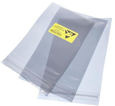 QUARKZMAN Antistatiska skyddspåsar 50 st 4 x 8 tum (10 x 20 cm) förslutningsbara med hårddisketiketter HDD SSD PCB-kort
