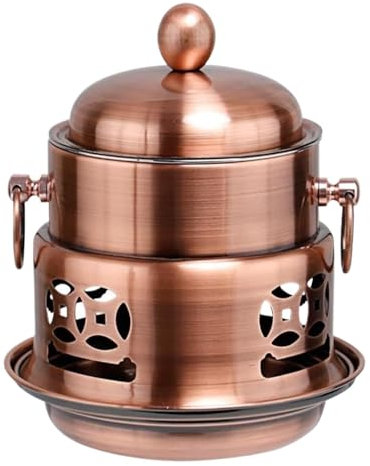 MOKLYF Chinese Hot Pot Vintage Shabu Pot Single Hot Pot Pan Stainless Steel Chafing Dishes Cooker Home Kitchen Cookware Hot Pot(