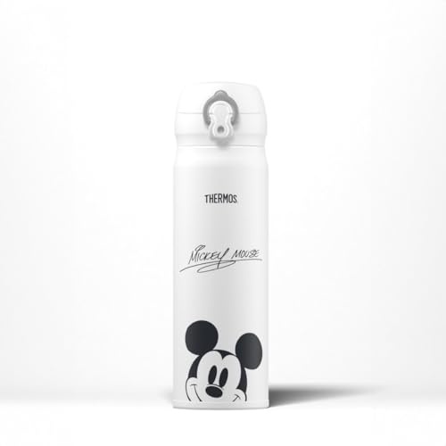 Thermos - Disney Mickey Mouse Signature Direct Drink Flask (470ml) Reusable Insulated Stainless Steel Thermal Coffee Cup, Hot or Cold Drinks, Vacuum Sealed Water, Leak-Proof Lid, 10hr Hot/24hr Cold
