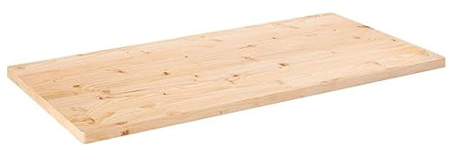 Tavolo da pranzo da cucina in legno massello di pino, 100 x 60 x 2,5 cm, rettangolare, per piano di lavoro, scrivania, grande postazione di lavoro in legno