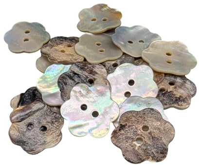 BOTIBOTON - Perlmutt knöpfe aus Muschelknöpfe - AKOYA - Perlmuttknopfe groß für annähen – Knopf klein für Babys und Hemden - Verschiedene Größen - Hergestellt und versandt aus Spanien - Blume, 20 mm