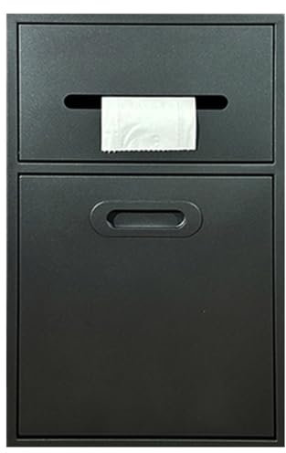 Stainless Steel Shower Niche, Recessed Concealed Shower Panels, Bathroom Fixtures NO Tile Needed, Toilet Paper Holders with Door for Kitchen Bath Fixtures(Black,30X50X14cm)