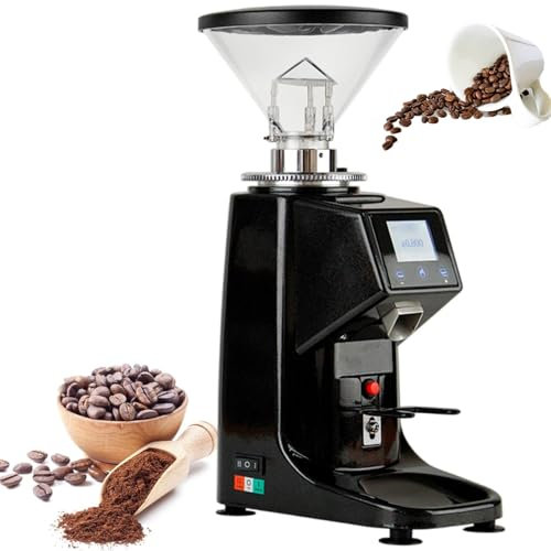 Molinillo de café eléctrico, máquina de café profesional, máquina de molienda comercial y doméstica, molinillo de espresso automático, tolva de granos extraíble, dos modos de molienda, for espresso(Bl