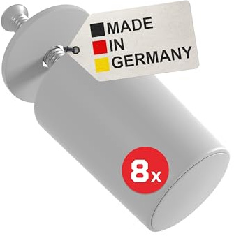 BAUHELD Rolladen-Stopper Geschlossen 27mm [8 Stück] - Made in Germany - Anschlagpuffer aus Kunststoff - Anschlagstopper für Rollladen mit Schrauben - Passend auf Rolladenpanzer Lamellen - Hellgrau