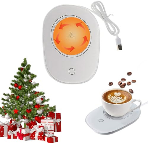 Calentador de Tazas de Café,Calentador de Café,Calentador de Taza USB,Calentador de Posavasos USB,Calentador de Leche USB,Calentador de Bebidas Portátil,Calienta Tazas de Té, Café, Leche (Blanco)
