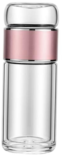 OUNONA Botella Infusora De Té De Vidrio 250 Ml Portátil Botella De Té Infusor a Prueba De Fugas Para Hojas Sueltas Viaje Oficina