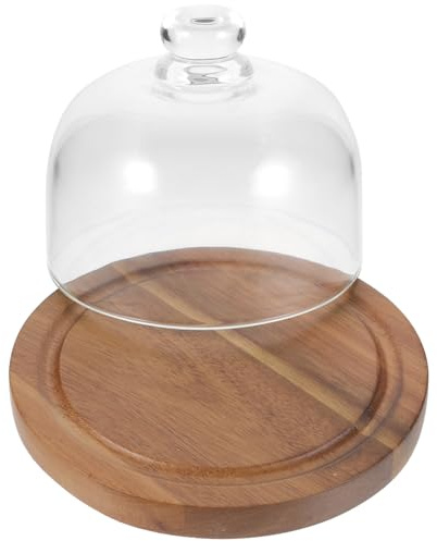 JEWEDECO Présentoir À Gâteaux Avec Couvercle Transparent Assiette À Dessert Plateau À Gâteaux Pour Fruits Bonbons Biscuits Mariages Anniversaires Fêtes 6.30 X 6.30 X 4.92 in