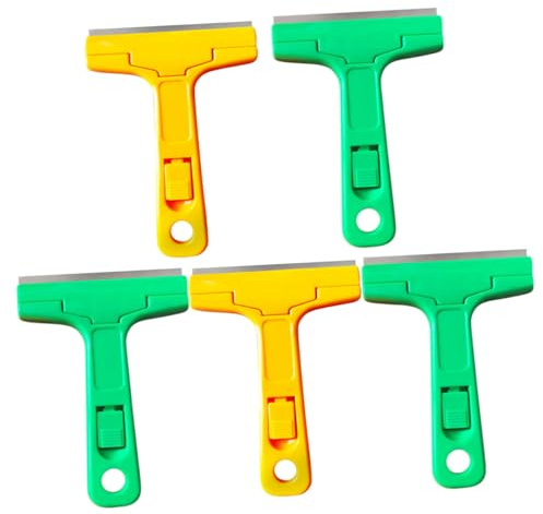 DOITOOL Raspador de Plástico para Limpieza Multifuncional de Vidrios y Azulejos Diseño Antideslizante y Ahorro de Esfuerzo para Decoración del Hogar 5 Piezas Color Aleatorio