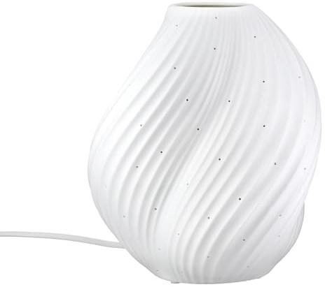 GILDE Tischleuchte Swing - Porzellan matt, H 23 cm x Ø 20 cm | Material: Porzellan, mattes Finish, schlichtes Design - Fassung E14, ohne Leuchtmittel
