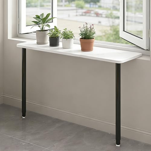 Window Sill Ledge Extension Plant Shelf with Adjustable Legs, No Drill Windowsill Extender Plate Heavy Duty, Removable Cat Window Table Perch(Black,100x35cm(39 3/8x13 3/4))