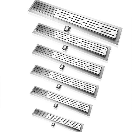 S SIENOC Desagüe de ducha,Canaleta Ducha,50cm,extremadamente plano- Rejilla de ducha de desagüe de suelo de baño de acero inoxidable baño largo invisible - diseño moderno líneas