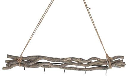 Schreiber Deko Dekozweig mit 5 Metallhaken/Länge:50 cm/grau Vintage