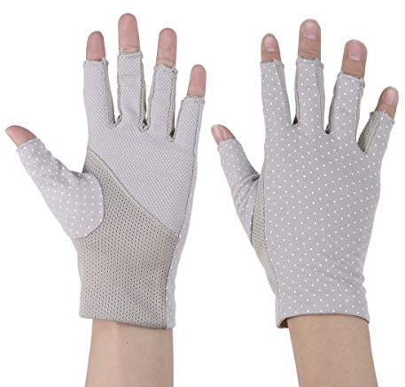 Healifty Guantes De Protección Solar para Mujer Guantes Sin Dedos Ultrafinos para Ciclismo Escalada y Equitación Protección UV Cortos para Exteriores