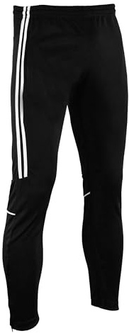 SiXsigma Sports Tracksuit Bottoms Men Sweatpants Zip Pockets - Quick Dry Mens Joggers Bottoms for Gym, Joggers Running & Sports - Ideal Trousers Gifts for Men (UK, Alpha, L, Regular, Regular, Black)