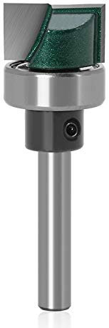 Mesee Industrial Grade Flush Trim Template Router Bit 1/4 Inch Shank Hinge Mortising Router Bit with Ball Bearing Woodworking Milling Cutter Tool, 3/4 Cutting Diameter