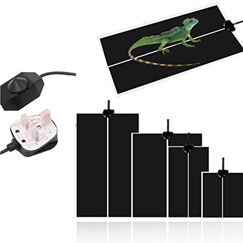 Reptile Heating Mat 5W/7W/14W/20W Waterproof Safety Adjustable Vivarium Pet Tank Warmer Mat Pad with Temperature Control Fit for Reptiles Turtle,Tortoise,Snakes,Lizard,Gecko,Spider,Snails（14W）