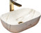 Rea LAVABO SOBRE ENCIMERA BELINDA AIAX Lavabo de Baño 460 x 320 x 125 mm en Cerámica (Beige, imitación mármol)